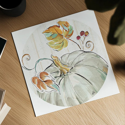 Pumpkin Patch XII by Daphne Brissonnet. Shown as a detailed flat fine art print, highlighting archival giclee quality. Available as an archival giclee rolled canvas, fine art paper, or poster print. SKU 38502a.