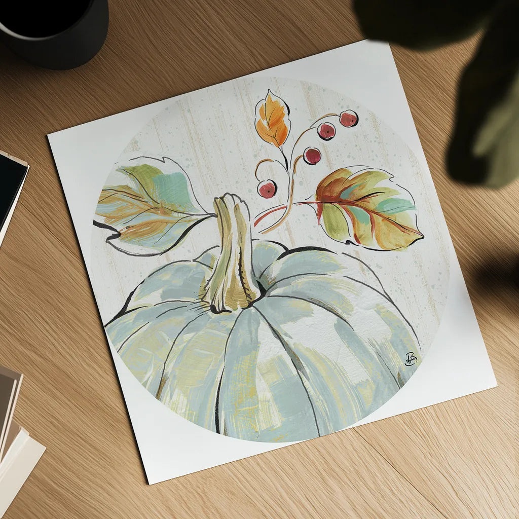 Pumpkin Patch XIII by Daphne Brissonnet. Shown as a detailed flat fine art print, highlighting archival giclee quality. Available as an archival giclee rolled canvas, fine art paper, or poster print. SKU 38503a.