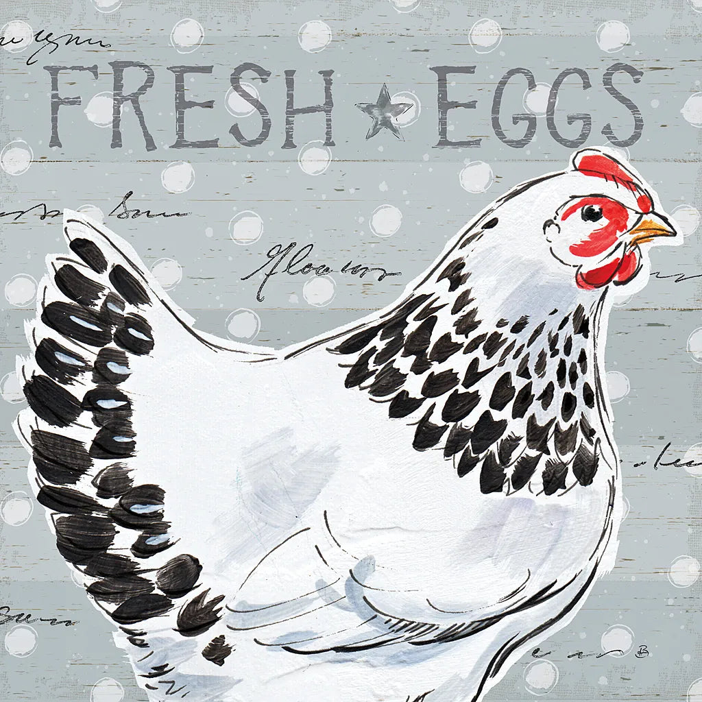 Roosters Call II by Daphne Brissonnet. SKU 37488a. Archival Giclee Fine art print for wall decor.