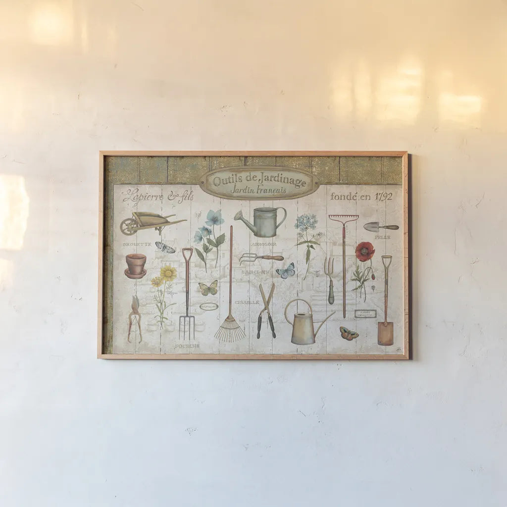 Royal Garden I by Daphne Brissonnet. shown as a paper print in a natural frame. Available as a archival giclee rolled canvas, fine art paper, or poster print. SKU 47243i.