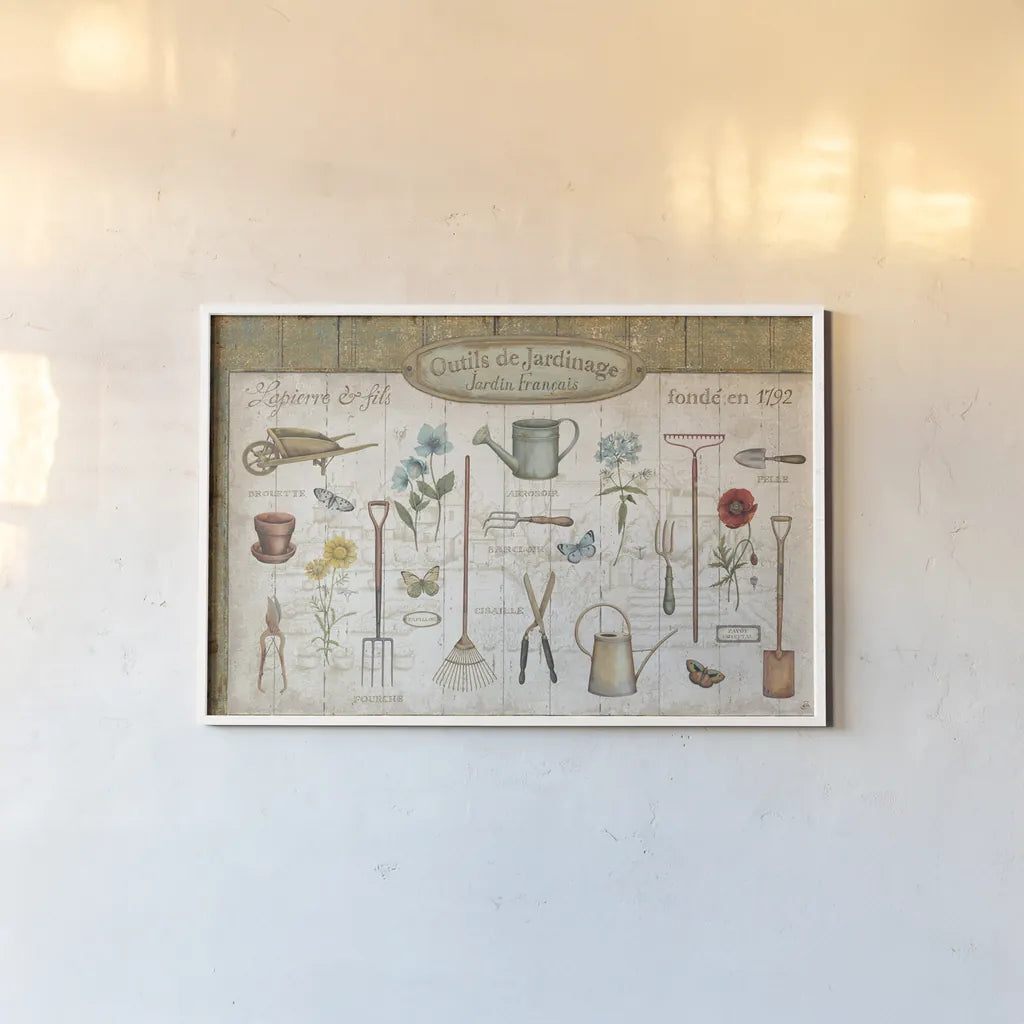 Royal Garden I by Daphne Brissonnet. shown as a paper print in a white frame. Available as a archival giclee rolled canvas, fine art paper, or poster print. SKU 47243i.