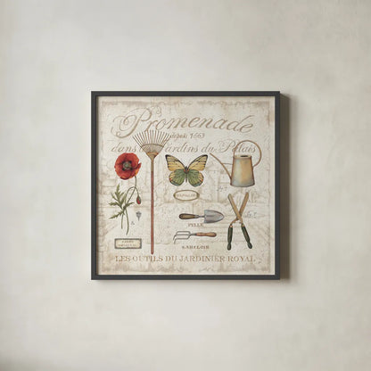 Royal Garden II by Daphne Brissonnet. Shown in a sleek black glass frame for a contemporary gallery look. Available as an archival giclee rolled canvas, fine art paper, or poster print. SKU 14798a.