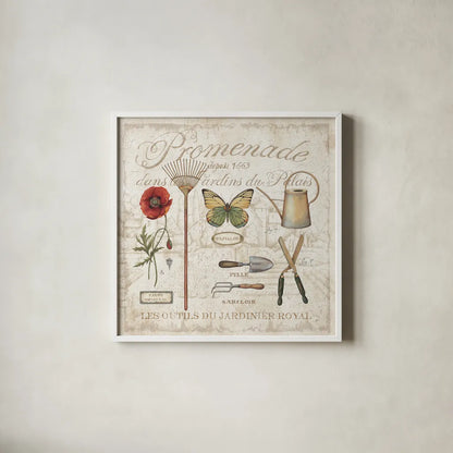 Royal Garden II by Daphne Brissonnet. Shown in a crisp white glass frame for a clean and minimalist style. Available as an archival giclee rolled canvas, fine art paper, or poster print. SKU 14798a.