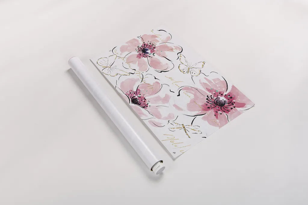 Simply Pink I by Daphne Brissonnet. shown as a rolled paper print. Available as archival giclee rolled canvas, fine art paper, or poster print. SKU 41785i.