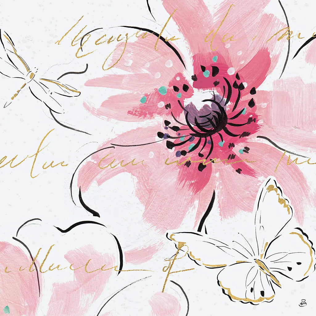 Simply Pink III by Daphne Brissonnet. SKU 41787a. Archival Giclee Fine art print for wall decor.