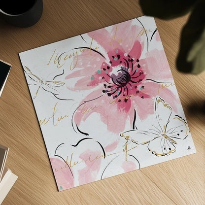 Simply Pink III by Daphne Brissonnet. Shown as a detailed flat fine art print, highlighting archival giclee quality. Available as an archival giclee rolled canvas, fine art paper, or poster print. SKU 41787a.