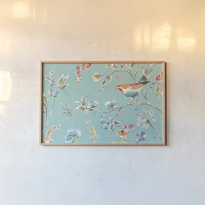 Soft Season II by Daphne Brissonnet. shown as a paper print in a natural frame. Available as a archival giclee rolled canvas, fine art paper, or poster print. SKU 35006i.