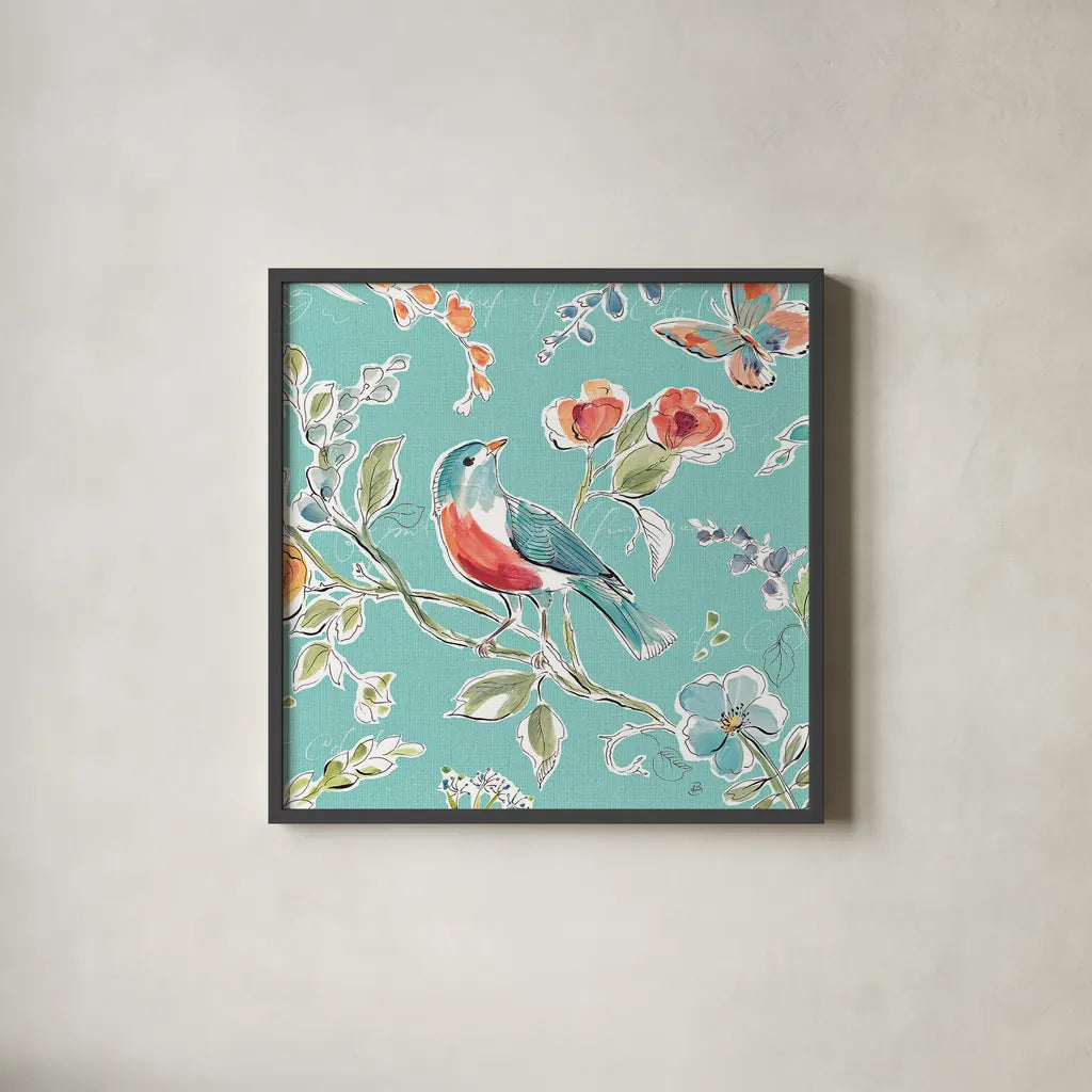 Soft Season III by Daphne Brissonnet. Shown in a sleek black glass frame for a contemporary gallery look. Available as an archival giclee rolled canvas, fine art paper, or poster print. SKU 35007a.