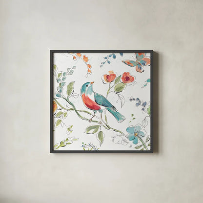 Soft Season III White by Daphne Brissonnet. Shown in a sleek black glass frame for a contemporary gallery look. Available as an archival giclee rolled canvas, fine art paper, or poster print. SKU 35013a.