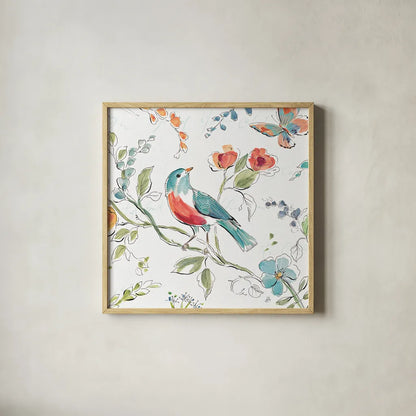 Soft Season III White by Daphne Brissonnet. Shown in a natural wood glass frame for a timeless modern aesthetic. Available as an archival giclee rolled canvas, fine art paper, or poster print. SKU 35013a.