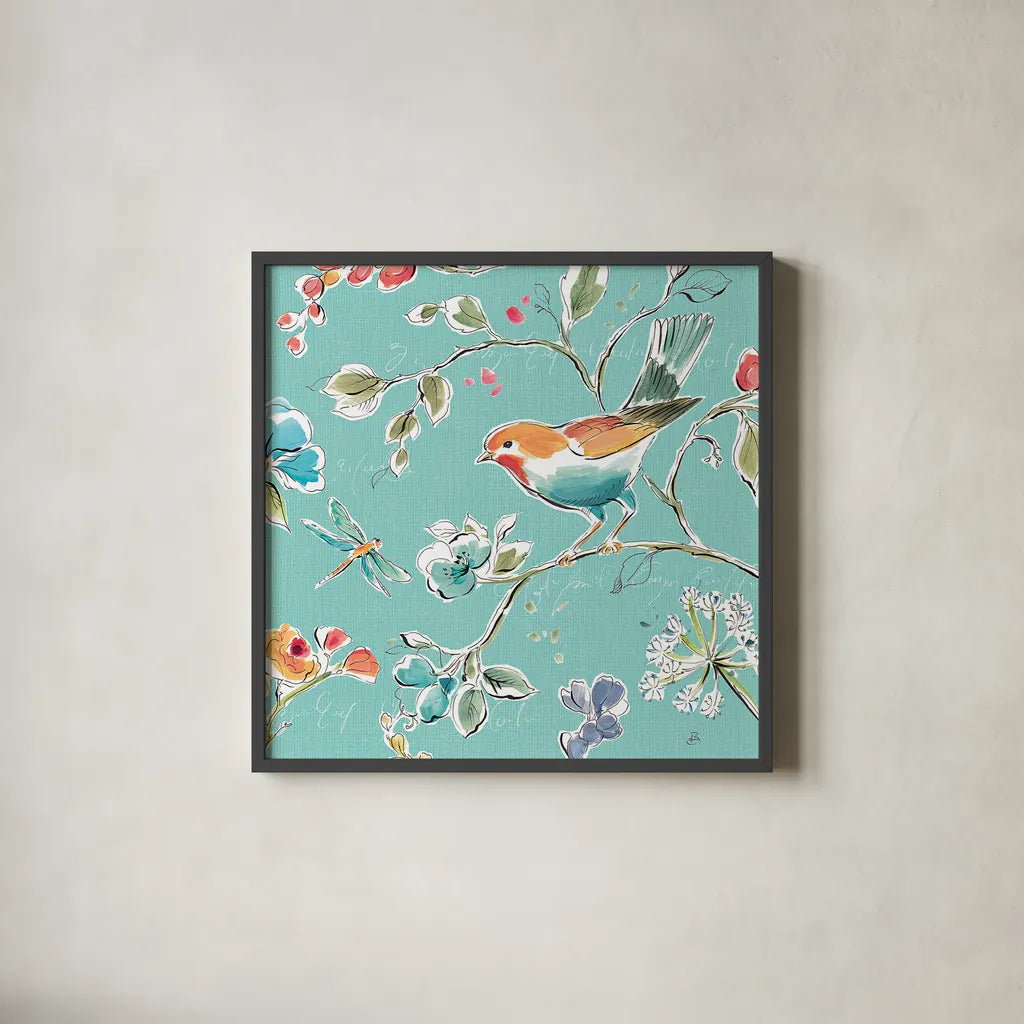 Soft Season IV by Daphne Brissonnet. Shown in a sleek black glass frame for a contemporary gallery look. Available as an archival giclee rolled canvas, fine art paper, or poster print. SKU 35008a.