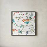 Soft Season IV White by Daphne Brissonnet. Shown in a sleek black glass frame for a contemporary gallery look. Available as an archival giclee rolled canvas, fine art paper, or poster print. SKU 35014a.