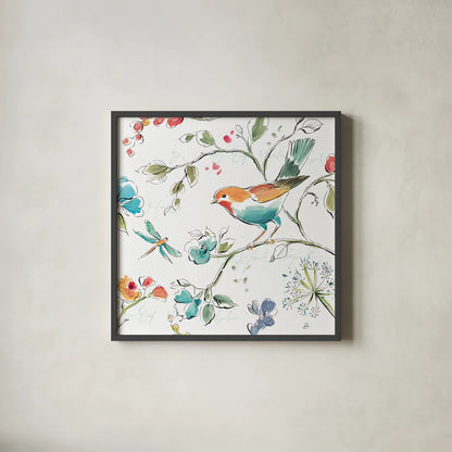 Soft Season IV White by Daphne Brissonnet. Shown in a sleek black glass frame for a contemporary gallery look. Available as an archival giclee rolled canvas, fine art paper, or poster print. SKU 35014a.