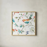 Soft Season IV White by Daphne Brissonnet. Shown in a natural wood glass frame for a timeless modern aesthetic. Available as an archival giclee rolled canvas, fine art paper, or poster print. SKU 35014a.