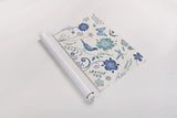 Spanish Impressions I Blue by Daphne Brissonnet. shown as a rolled paper print. Available as archival giclee rolled canvas, fine art paper, or poster print. SKU 77797i.