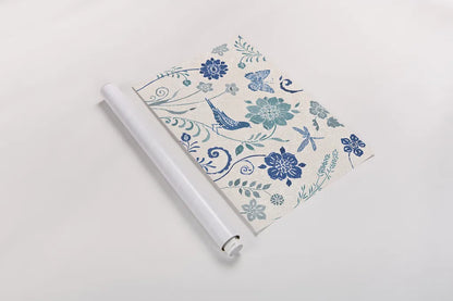 Spanish Impressions I Blue by Daphne Brissonnet. shown as a rolled paper print. Available as archival giclee rolled canvas, fine art paper, or poster print. SKU 77797i.