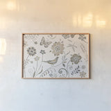 Spanish Impressions I Neutral by Daphne Brissonnet. shown as a paper print in a natural frame. Available as a archival giclee rolled canvas, fine art paper, or poster print. SKU 77798i.