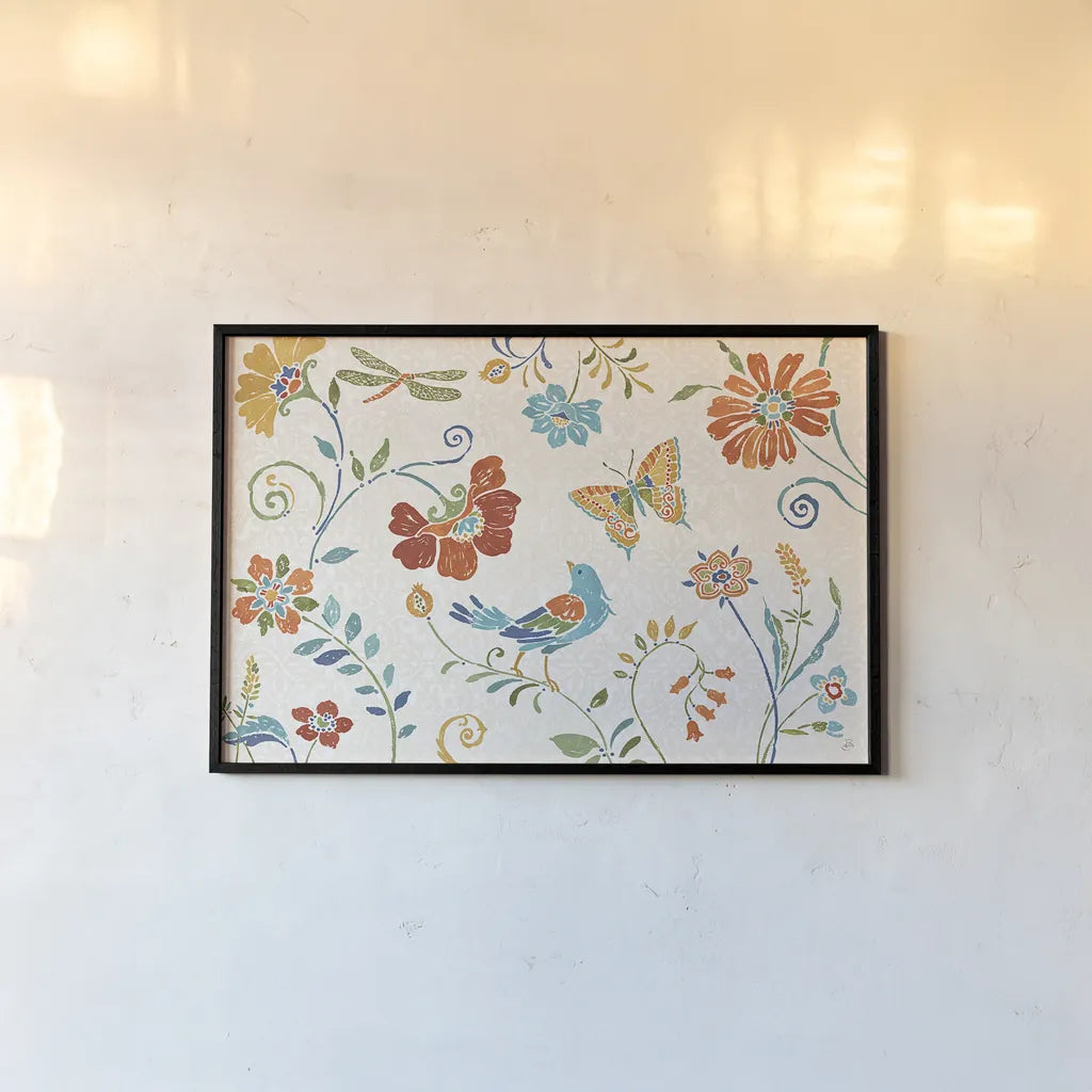 Spanish Impressions II by Daphne Brissonnet. shown as a paper print in a black flame. Available as a archival giclee rolled canvas, fine art paper, or poster print. SKU 27343i.