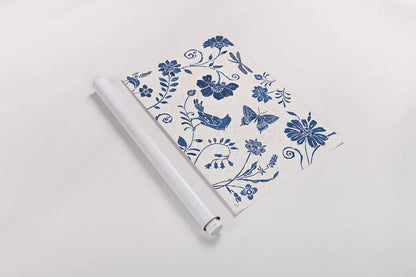 Spanish Impressions II Blue by Daphne Brissonnet. shown as a rolled paper print. Available as archival giclee rolled canvas, fine art paper, or poster print. SKU 53489i.