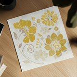 Spanish Impressions III Yellow by Daphne Brissonnet. Shown as a detailed flat fine art print, highlighting archival giclee quality. Available as an archival giclee rolled canvas, fine art paper, or poster print. SKU 75699a.