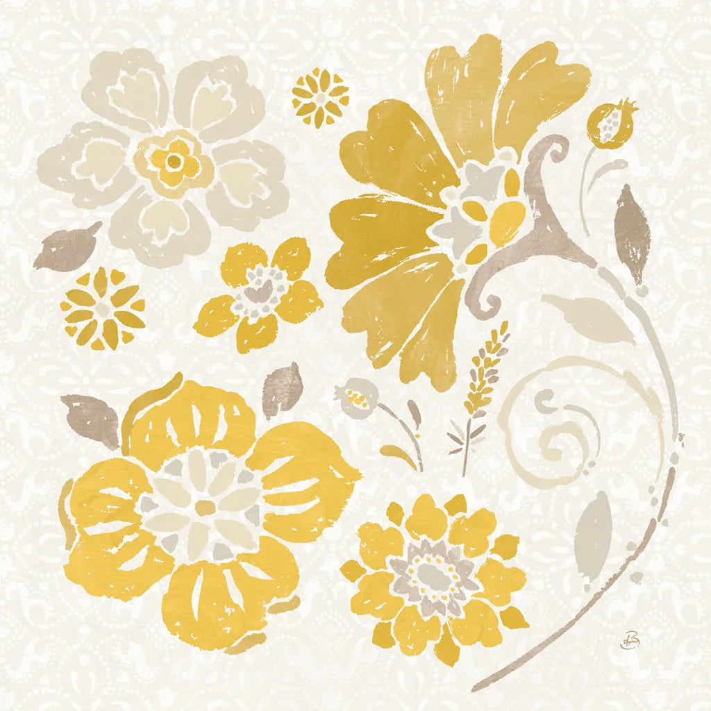 Spanish Impressions IV Yellow by Daphne Brissonnet. SKU 75700a. Archival Giclee Fine art print for wall decor.