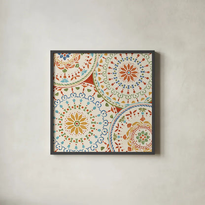 Spanish Impressions V by Daphne Brissonnet. Shown in a sleek black glass frame for a contemporary gallery look. Available as an archival giclee rolled canvas, fine art paper, or poster print. SKU 27346a.