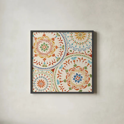 Spanish Impressions VI by Daphne Brissonnet. Shown in a sleek black glass frame for a contemporary gallery look. Available as an archival giclee rolled canvas, fine art paper, or poster print. SKU 27347a.