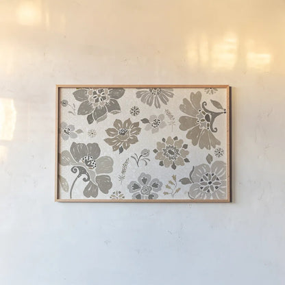 Spanish Impressions VII Neutral by Daphne Brissonnet. shown as a paper print in a natural frame. Available as a archival giclee rolled canvas, fine art paper, or poster print. SKU 77801i.