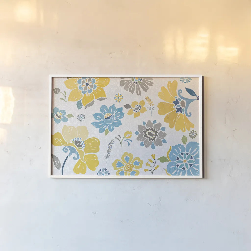 Spanish Impressions VII Spring by Daphne Brissonnet. shown as a paper print in a white frame. Available as a archival giclee rolled canvas, fine art paper, or poster print. SKU 77802i.