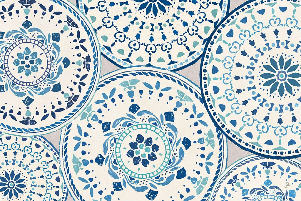 Spanish Impressions VIII Blue by Daphne Brissonnet. SKU 77803i. Archival Giclee Fine art print for wall decor.