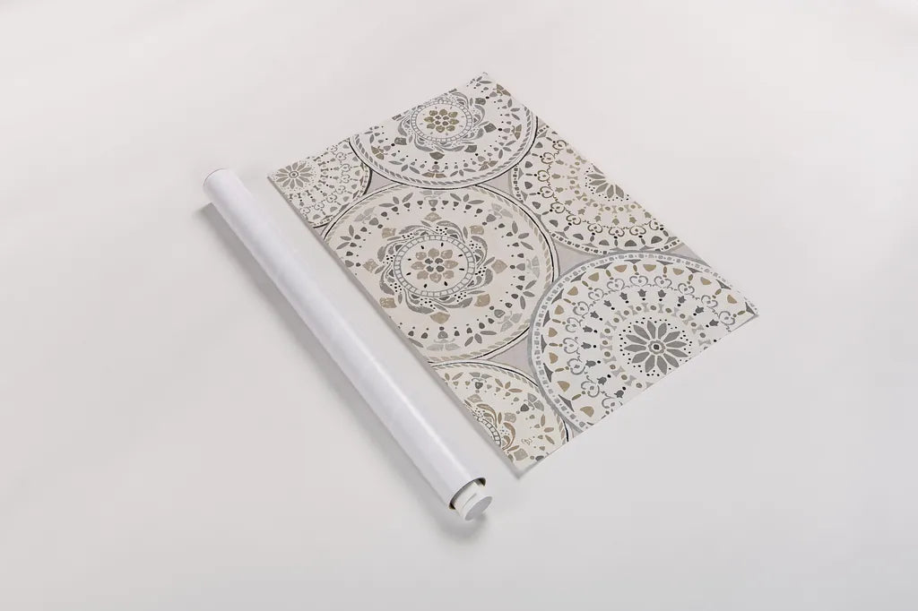 Spanish Impressions VIII Neutral by Daphne Brissonnet. shown as a rolled paper print. Available as archival giclee rolled canvas, fine art paper, or poster print. SKU 77804i.