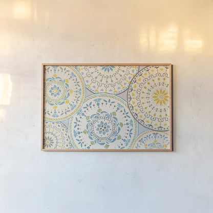 Spanish Impressions VIII Spring by Daphne Brissonnet. shown as a paper print in a natural frame. Available as a archival giclee rolled canvas, fine art paper, or poster print. SKU 77805i.