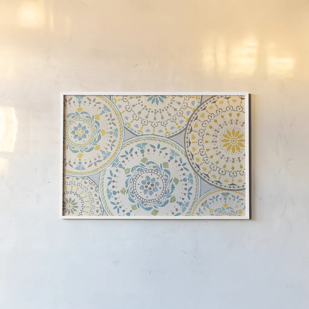 Spanish Impressions VIII Spring by Daphne Brissonnet. shown as a paper print in a white frame. Available as a archival giclee rolled canvas, fine art paper, or poster print. SKU 77805i.