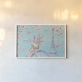 Sparrow Spring I by Daphne Brissonnet. shown as a paper print in a white frame. Available as a archival giclee rolled canvas, fine art paper, or poster print. SKU 37655i.