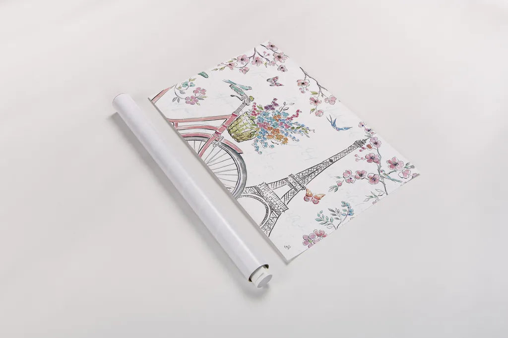 Sparrow Spring I Light by Daphne Brissonnet. shown as a rolled paper print. Available as archival giclee rolled canvas, fine art paper, or poster print. SKU 37664i.