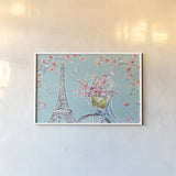 Sparrow Spring II by Daphne Brissonnet. shown as a paper print in a white frame. Available as a archival giclee rolled canvas, fine art paper, or poster print. SKU 37656i.