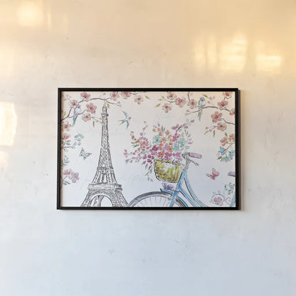 Sparrow Spring II Light by Daphne Brissonnet. shown as a paper print in a black flame. Available as a archival giclee rolled canvas, fine art paper, or poster print. SKU 37665i.