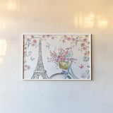 Sparrow Spring II Light by Daphne Brissonnet. shown as a paper print in a white frame. Available as a archival giclee rolled canvas, fine art paper, or poster print. SKU 37665i.
