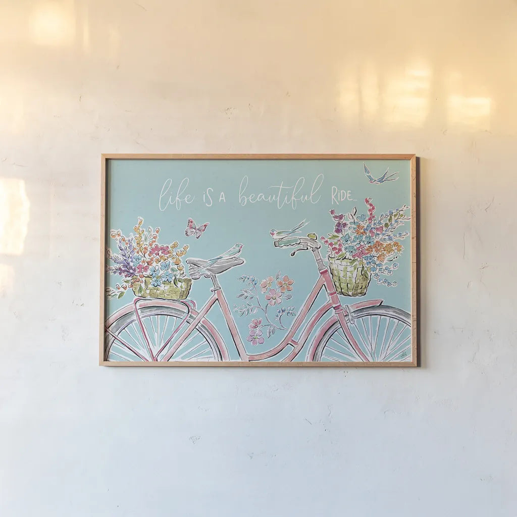 Sparrow Spring III by Daphne Brissonnet. shown as a paper print in a natural frame. Available as a archival giclee rolled canvas, fine art paper, or poster print. SKU 37657i.