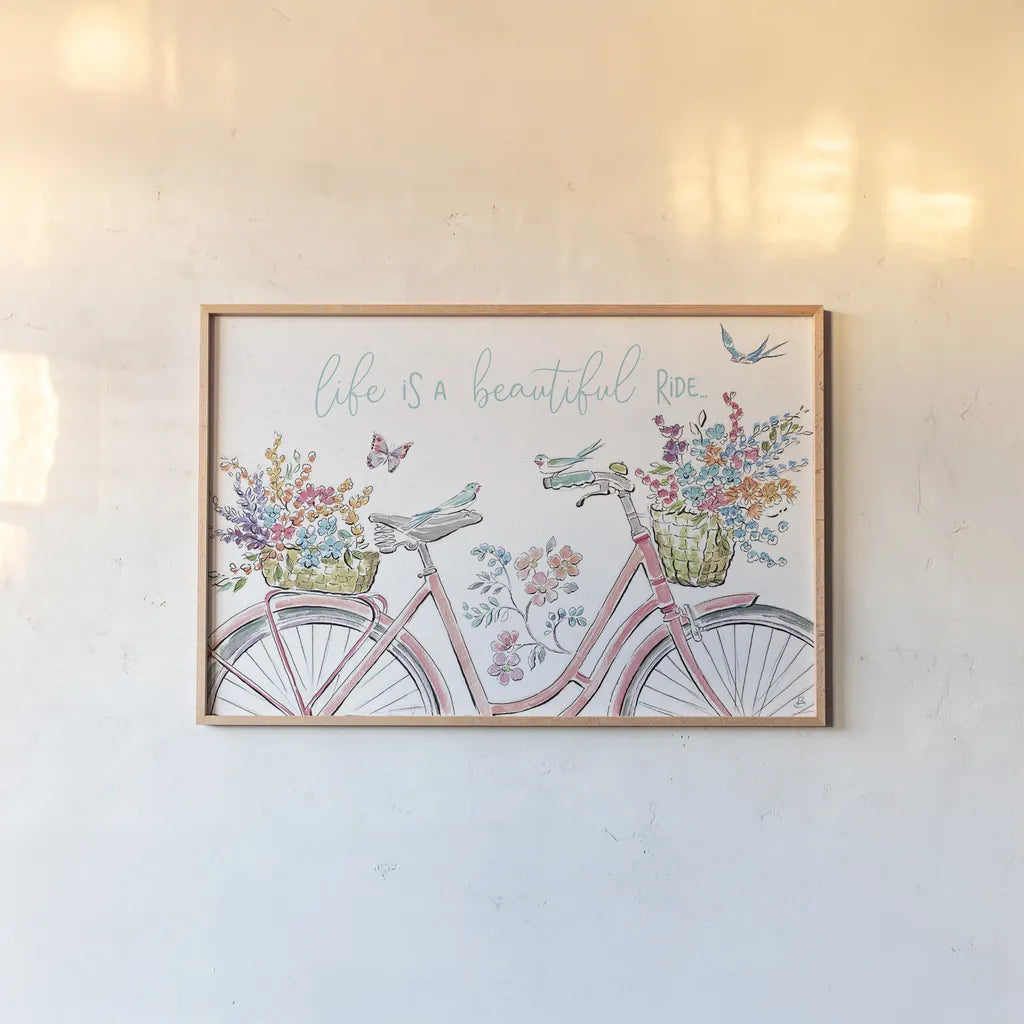 Sparrow Spring III Light by Daphne Brissonnet. shown as a paper print in a natural frame. Available as a archival giclee rolled canvas, fine art paper, or poster print. SKU 37666i.