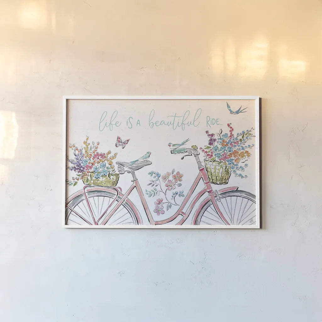 Sparrow Spring III Light by Daphne Brissonnet. shown as a paper print in a white frame. Available as a archival giclee rolled canvas, fine art paper, or poster print. SKU 37666i.