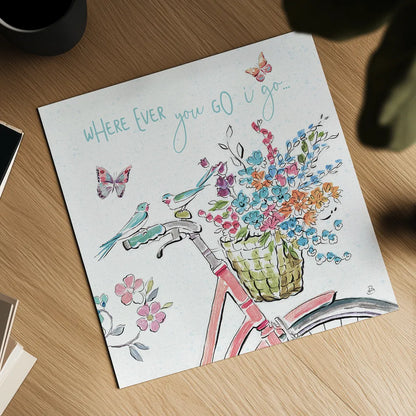 Sparrow Spring IV Light by Daphne Brissonnet. Shown as a detailed flat fine art print, highlighting archival giclee quality. Available as an archival giclee rolled canvas, fine art paper, or poster print. SKU 37667a.