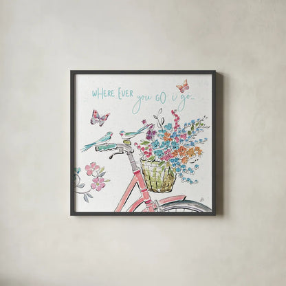 Sparrow Spring IV Light by Daphne Brissonnet. Shown in a sleek black glass frame for a contemporary gallery look. Available as an archival giclee rolled canvas, fine art paper, or poster print. SKU 37667a.