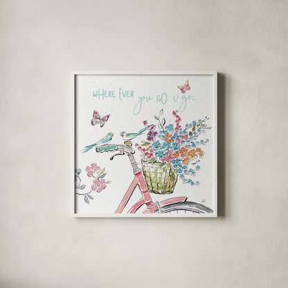 Sparrow Spring IV Light by Daphne Brissonnet. Shown in a crisp white glass frame for a clean and minimalist style. Available as an archival giclee rolled canvas, fine art paper, or poster print. SKU 37667a.