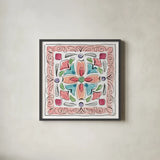Sparrow Spring IX by Daphne Brissonnet. Shown in a sleek black glass frame for a contemporary gallery look. Available as an archival giclee rolled canvas, fine art paper, or poster print. SKU 37663a.