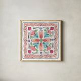 Sparrow Spring IX by Daphne Brissonnet. Shown in a natural wood glass frame for a timeless modern aesthetic. Available as an archival giclee rolled canvas, fine art paper, or poster print. SKU 37663a.