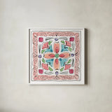 Sparrow Spring IX by Daphne Brissonnet. Shown in a crisp white glass frame for a clean and minimalist style. Available as an archival giclee rolled canvas, fine art paper, or poster print. SKU 37663a.