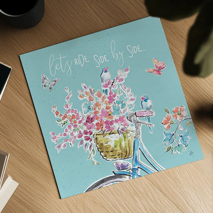 Sparrow Spring V by Daphne Brissonnet. Shown as a detailed flat fine art print, highlighting archival giclee quality. Available as an archival giclee rolled canvas, fine art paper, or poster print. SKU 37659a.