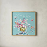 Sparrow Spring V by Daphne Brissonnet. Shown in a natural wood glass frame for a timeless modern aesthetic. Available as an archival giclee rolled canvas, fine art paper, or poster print. SKU 37659a.
