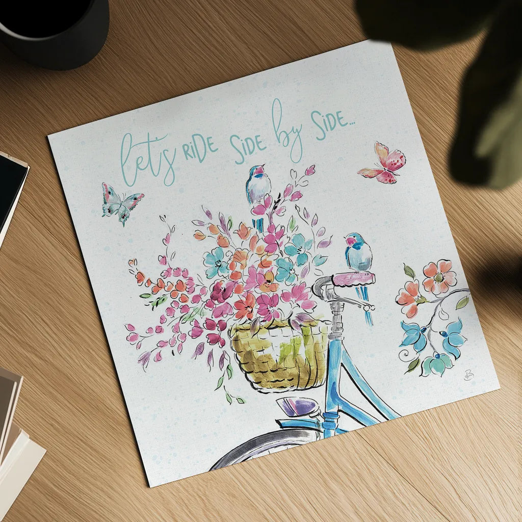 Sparrow Spring V Light by Daphne Brissonnet. Shown as a detailed flat fine art print, highlighting archival giclee quality. Available as an archival giclee rolled canvas, fine art paper, or poster print. SKU 37668a.